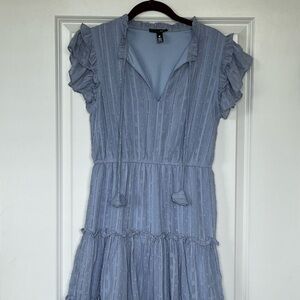 Aqua Light Blue Ruffled Dress